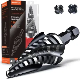 1wanyue M35-3/16-7/8 M35 Cobalt Step Drill Bit Set Four Spiral Flute 3/16R