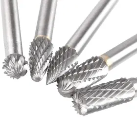 Acrux7 604213564276 5 Pcs 10mm Tungsten Double Cut Carbide Burr Set 1/4 Inch Shank Head C