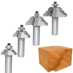 Akylin Us-akrb0612mdxtd 4pcs Classical Roman Ogee Bits Set 1/2 Inch Shank Cove And Bead Cutting Height 3/