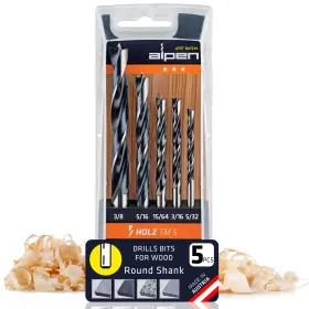 Alpen 002741645688 5 Pcs Wood Drill Bit Set Metric For Hard And Soft - Extra Sharp Ed