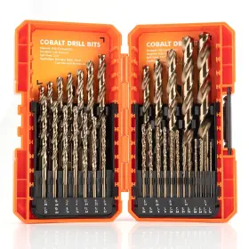 Amoolo 974157525522 Cobalt Drill Bit Set 31pcs 1/16 Inch -1/2 M35 High Speed Steel Metal Dr Amoolo 974157525522 Cobalt Drill Bit Set 31pcs 1/16 Inch -1/2 M35 High Speed Steel Metal Dr