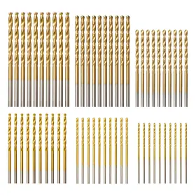 Amoolo At1901 Titanium Drill Bit Set 60 Pcs Premium 4341 Hss Micro Bits For