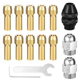 Fyxrzc7g Aozuo 616062 1 Drill Chuck Collet Set 16pcs Nut Kit 0.5-3.2mm Shank Replacement 4486