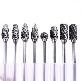 12080100 Atoplee Carbide Burr Set 10pcs 2.35mm Shank Tungsten Steel Double Cut Rotary
