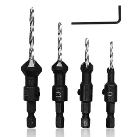 2304-atk-100104s Atskonnen Countersink Drill Bit Set With 1/4 Hex Shank Hss4241#6/10/13/16 Se