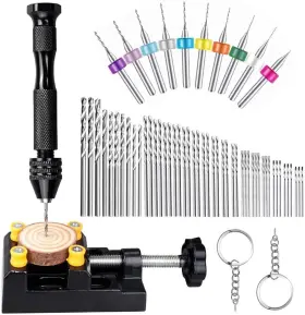 Au0022020 Augenweide 62 Pieces Pin Vises Hand Drill Bits Set Micro Twist Manual Rotary Hobby