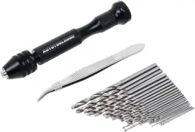 Autotoolhome 00787 Precision Pin Vise Hand Drill With 25pcs Micro Twist Bits Set Black