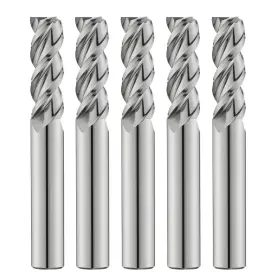 Aycholiz Lyd55-3f 1/8 Inch Carbide Square Nose End Mills Set 3 Flute Milling Cutter Cnc Spiral Rout