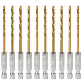 Bd230048 Baidets Hex Shank Drill Bits - Set Of 10pcs 1/8 Inch Premium 4341 Hss Titanium Impac