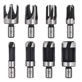 Jyh0071 Baorder 8pcs Wood Plug Cutter Drill Bit Set Carbon Steel Titanium Coated Woodworking