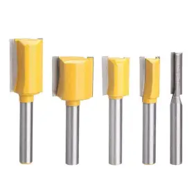 Bestgle 603935140812 Set Of 5 Piece Straight Dado Router Bit Double Flute Carbid
