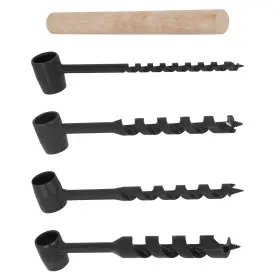 H7m2y1 Bfo 4 Pcs Hand Auger Wood Drill Bushcraft Gearwoodworking Tools Heavy Duty Steel