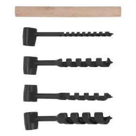 Bfo N6fd9e Carbon Steel Wood Drilling Hand Auger Set 4 Sizes Manual Drill Bits Kit