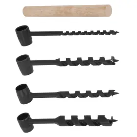 Bfo U0yc2m Bushcraft Hand Auger Wood Drill Kit 0.39-1inch 4pcs For Camping Shelter Build