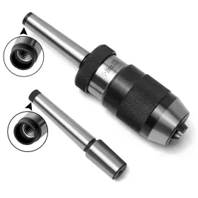 Bmwood Kl16dt Mt2 Mt1 5/8-inch Keyless Drill Chuck With One Jt33-mt2 Taper Arbor Inner Thread 3/8 Inch X