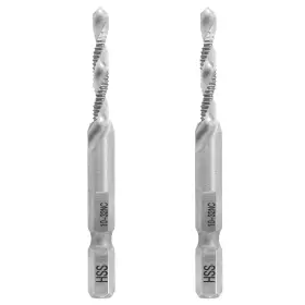 Jr230129033 Bonsicoky 2 Pcs 10-32nc Combination Tap And Drill Bit Multi Use Countersink Hex S