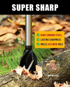 N-002 Burtok Bushcraft Auger Sharp Hand Wood Drill Heavy Duty Steel Scotch Eye Woo #2
