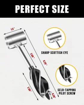 N-002 Burtok Bushcraft Auger Sharp Hand Wood Drill Heavy Duty Steel Scotch Eye Woo #3