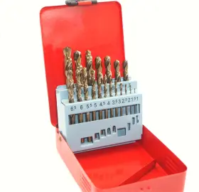 Copouixr 797439785010 M35 Cobalt Round Straight Handle Metric Drill Bit Set 1.5mm-6.5mm Bits