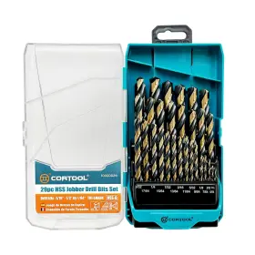 Cortool 939025604259 Drill Bit Set 29pcs High Speed Steel Cobalt Bits For Metal And Bl
