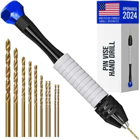 Craft911 Pv-102 Pin Vise Hand Drill For Jewelry Making - Manual Basic Set Blue