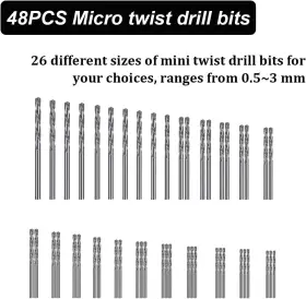 K1-o-061 Dianrui 60pcs Pin Vise Hand Drill Set Black #2