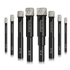 Dkibbith Cavvt-020 8 Pack Diamond Drill Bits Set For Granite Ceramic Marble Tile Stone Glass Har