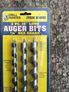 93892 Drill Master 792363362511 3 Piece Auger Bit Set Item #2