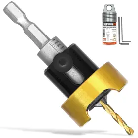 Easework Tool Ewacs3818y Carbide Tipped Countersink Drill Bit 3/8 Inch Dia X 1/