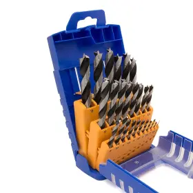 Fsf-364740 Fisch Brad Point Drill Bit Set 25-piece Chrome Vanadium Wood Bits Siz