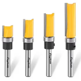 Flytuo Ft0049 4pcs Pattern Flush Trim Router Bits Set 1/4 Shank Carbide Top Bearing