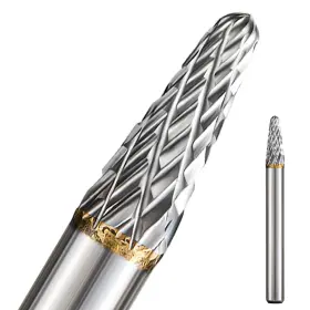 Fotybei 722831331343 Carbide Burr Set 1/4 Shank With Big Beech Holder Die Grinder Bits Drill Gri