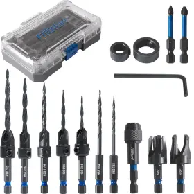 8013-0015 Fritzfurt Countersink Drill Bit Set 15 Pcs Tapered Bits Counter Sink W