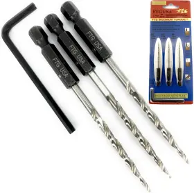 Ftg Usa 850003437170 Replacement Tapered Countersink Drill Bit Set 3 Pc #4 7/64 Inch