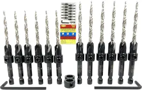 Ftg Usa 850052151331 Countersink Drill Bit Set 6 Pc #8 11/64 Inch #10 3/16 Tapered