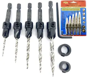 Ftg Usa Ftg-23mv1 Adjustable Wood Countersink Drill Bit Set5 Pc #
