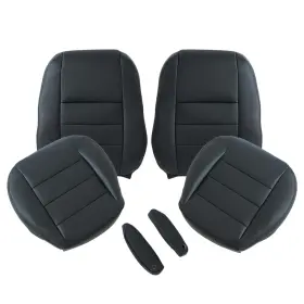 Fzjdsd Fzj-fx3zy01 Black Driver And Passenger Side Bottom Top Lean Back Microfiber Leat