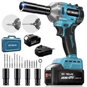 Geveelife Cjbs-450n 450n.m/332ft-lbs Brushless Impact Wrench 1/2 Inch Cordless Gun With 4.0ah