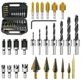Cdb-27pc Gmtools 28pcs Woodworking Chamfer Drilling Tools-countersink Bit Step Drill Set