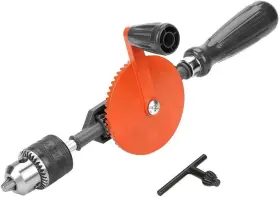 Hilitand 724316261367 Hand Crank Drill 1/4-inch 3/8-inch Chuck Portable Mini Mutual With Double