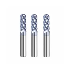 Hunricho 742404555334 3pcs Carbide Ball Nose Cnc Router Bits 3/4 Inch Cutting Diameter Milling Tool Hrc