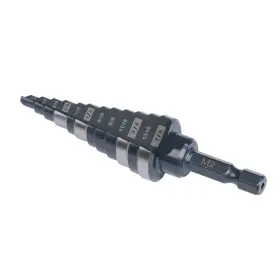 Jtqsd003 Jerax Tools M2 Hss Quick Change 3/16 Inch - 7/8 Step Drill Bit Double Fluted Bits For