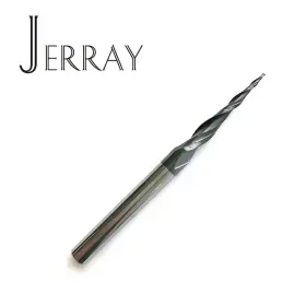 Tc-r0.5 Jerray Tools End Mills Cnc Carving 4.82 Deg Tapered Angle Ball Tip Radius 0.5mm X 1/4 Inch #2
