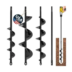 K-brands Dwe01 Auger Drill Bit For Planting 3 Pack With Extension - Spiral Hole Planter