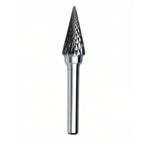 Kt-2305t Kangteer Cone Carbide Burr Bit 1/2 Inch Cutter Dia 1/4 Shank Double Cut Tungsten
