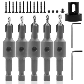 Kc-h05 Kowood Countersink Drill Bit Set 5 Pieces 1/4 Inch Hex Shank With Adjustable Dept Kc-h05 Kowood Countersink Drill Bit Set 5 Pieces 1/4 Inch Hex Shank With Adjustable Dept