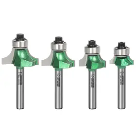 Kp-ro4 Kowood Pro Roundover Bit Set 4 Pcs 1/4 Inch Shank Router R 1/8 3/