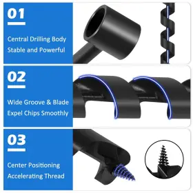 Lk-1x12z Laikou 1 Inch X 12 Scotch Eye Wood Auger Drill Bit - Hand Wrench Manual Ho #3 Lk-1x12z Laikou 1 Inch X 12 Scotch Eye Wood Auger Drill Bit - Hand Wrench Manual Ho #3
