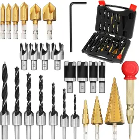 019845x Lamptop 26-pack Woodworking Tools And Accessories Including Countersink Drill
