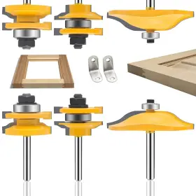 Pkl-691 Leatbuy-tech 1/4 Inch Shank Router Bit Set 3 Pcs Round Over Raised Panel Cabinet D